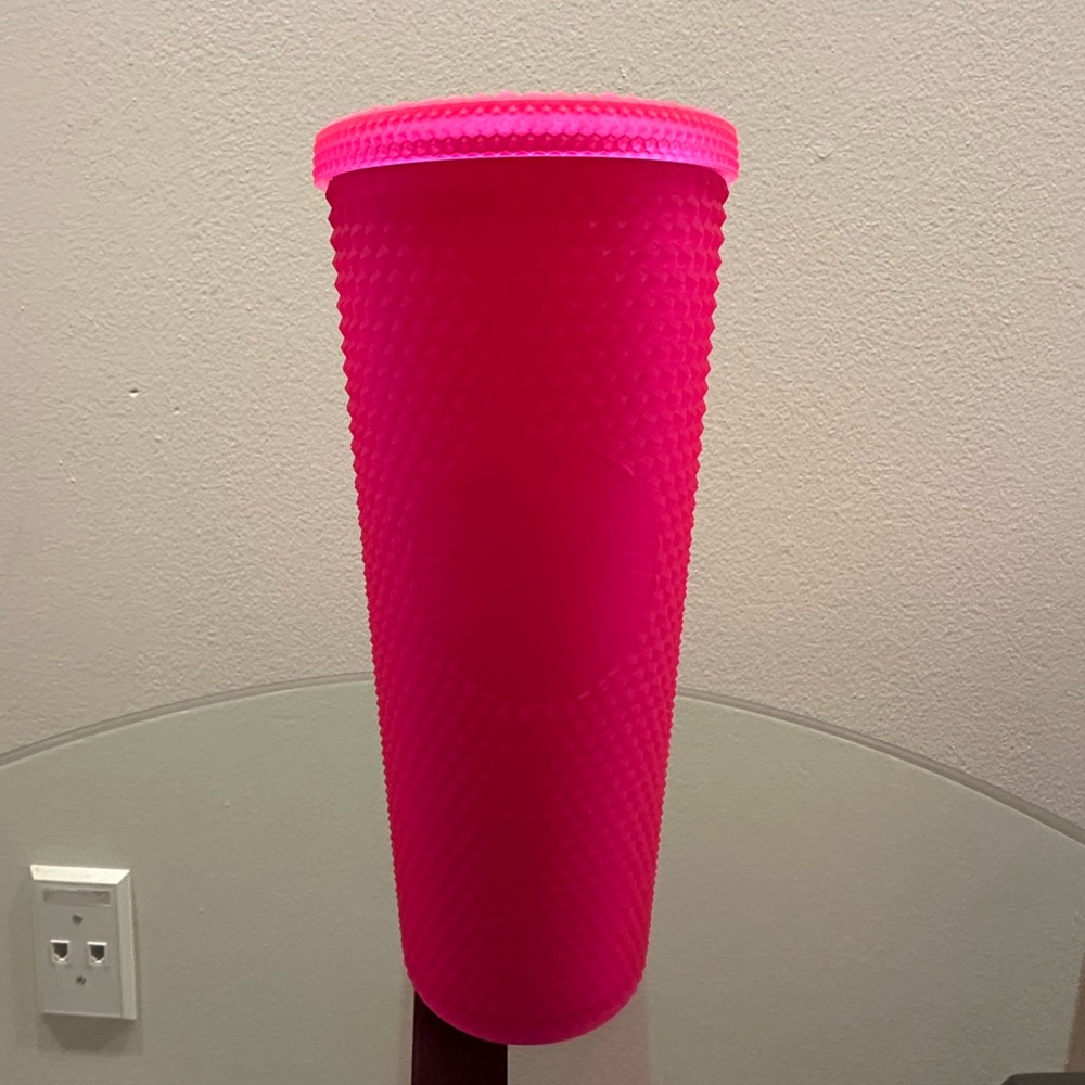 Starbucks 2021 Barbie Pink Matte Diamond Studded Tumbler Cold Cup 24oz